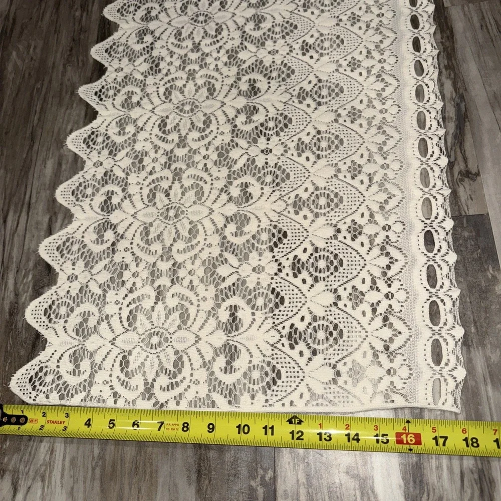 Vintage Lace Scalloped Valance Curtain Cream Country Cottage Victorian 65X18 In